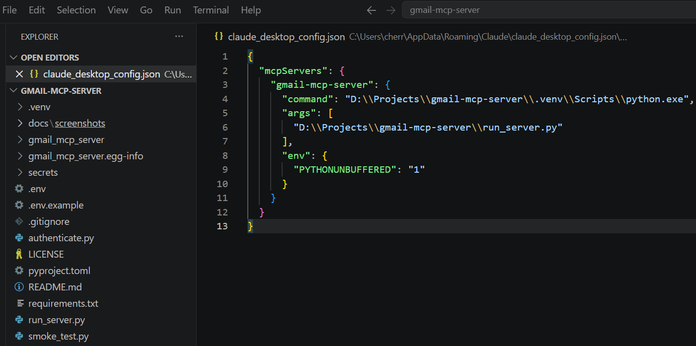 Claude Desktop config